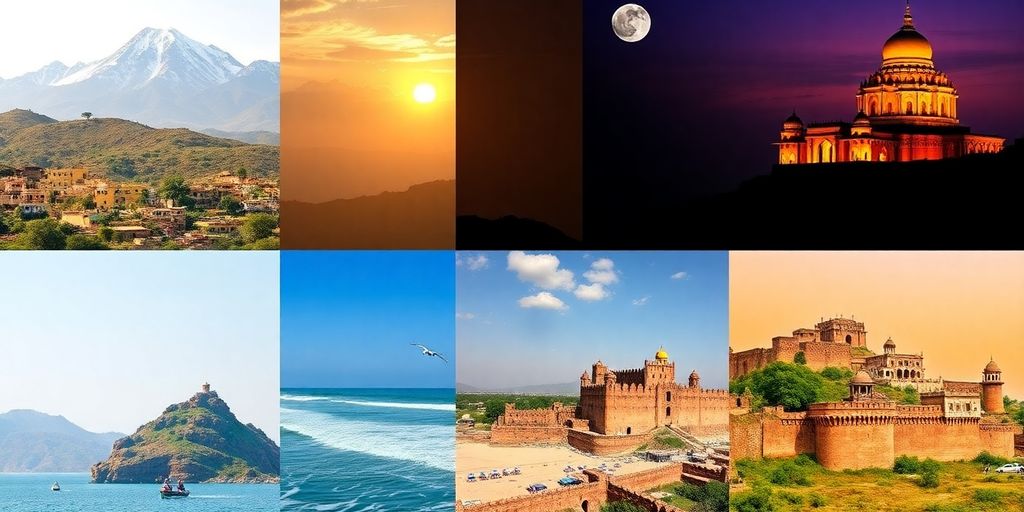 Vibrant Indian landscapes and iconic landmarks.