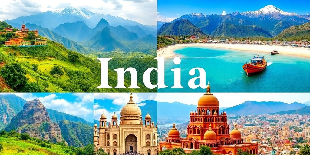 Beautiful diverse Indian landscapes for holiday travel.